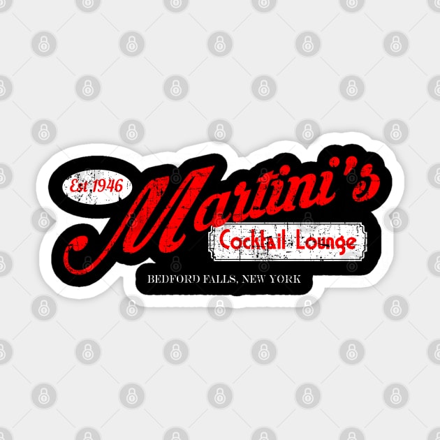 Martini's from It's a Wonderful Life Sticker by hauntedjack